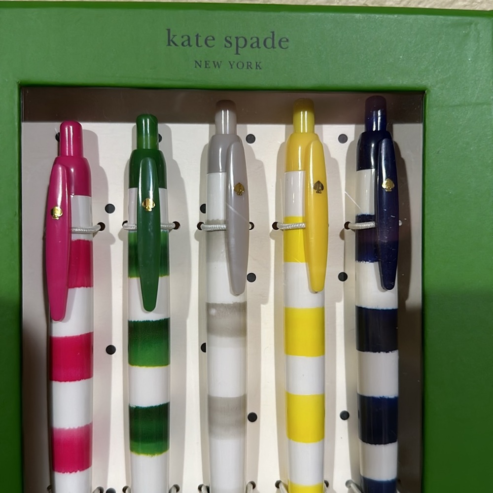 NWT Kate Spade Rugby Stripe pen set - Picture 2 of 3